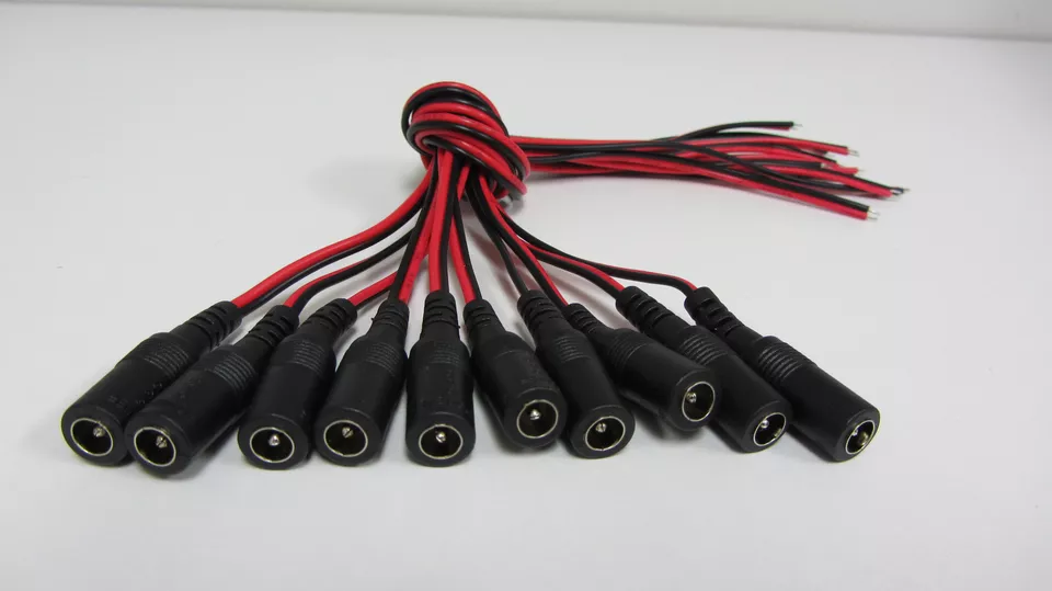 (image for) 100pcs X CCTV DC Female Power Pigtails Adaptor Plug Lead Cord For CCTV
